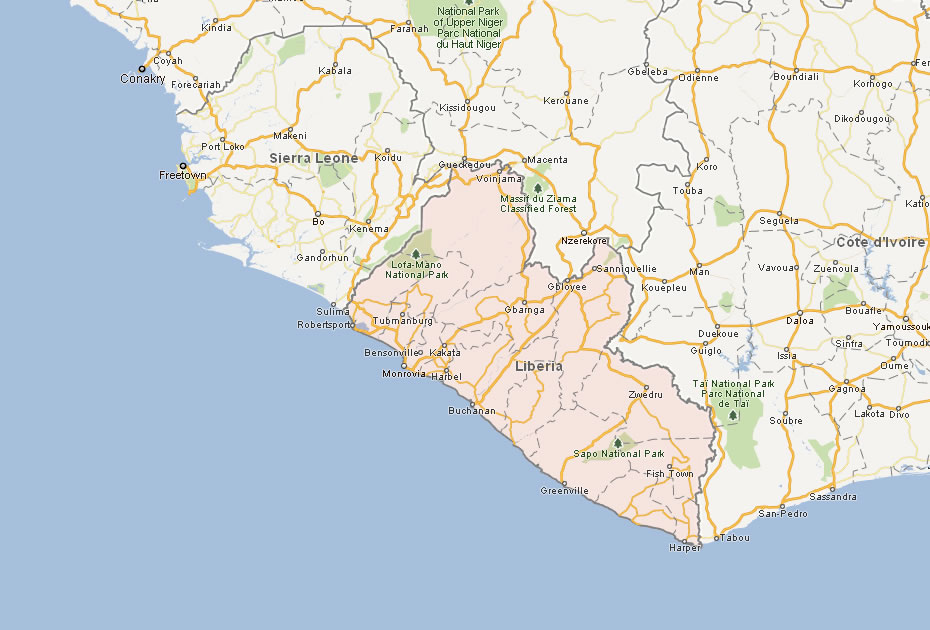 map of liberia
